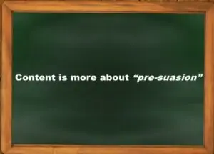 Content is more about "pre-suasion"